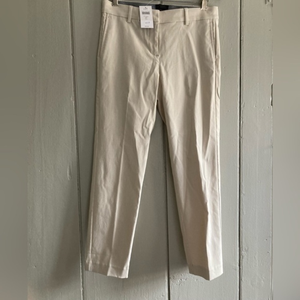 J Jill Wearever Collection Khaki Crop Pants Trousers 2P Read Small Stain